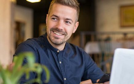 Blog Header Male Cafe Laptop