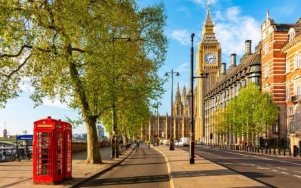 Red,Telephone,Boxes,On,Victoria,Embankment,And,Big,Ben,Tower,