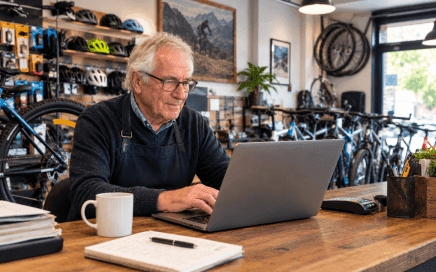 Bicycle Shop Owner at Work